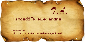 Timcsák Alexandra névjegykártya